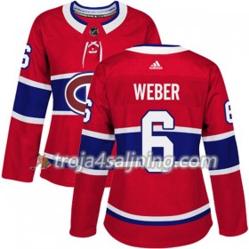 Montreal Canadiens tröja Shea Weber 6 Röd 2017-2018 Adidas Authentic - Dame NHL Tröjor